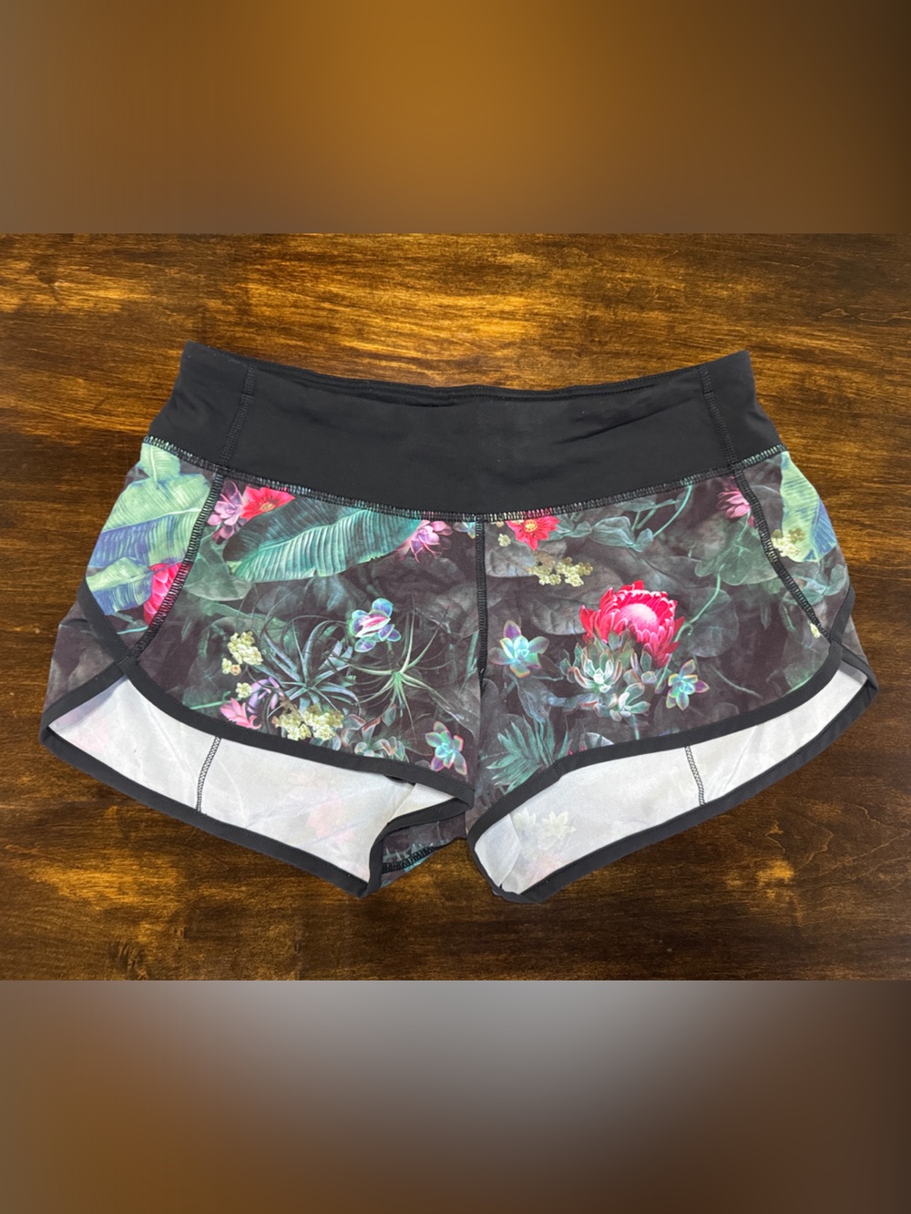 lululemon athletica Black Floral Athletic Shorts